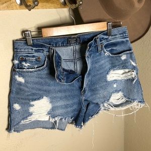 Abercrombie Annie high rise denim cutoff shorts